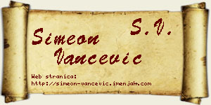 Simeon Vančević vizit kartica